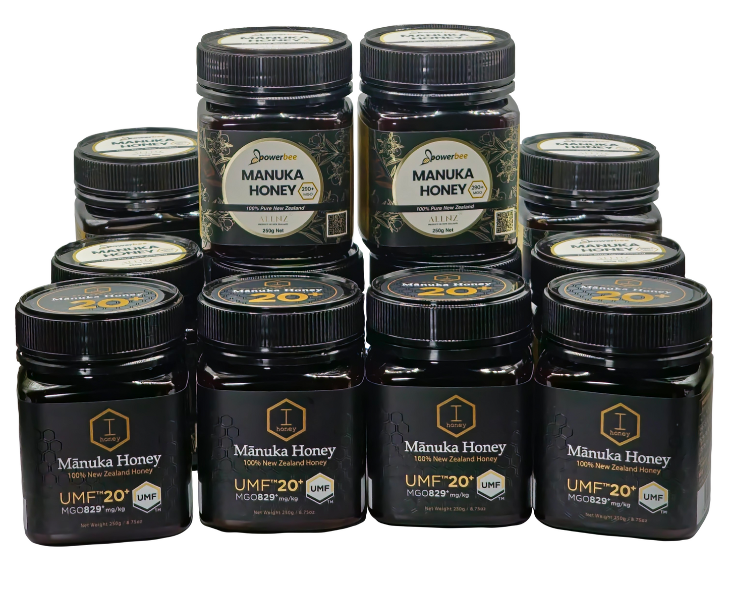 iHoney umf20+,mgo829+ 4bottles,powerbee mgo290+ 8bottles
